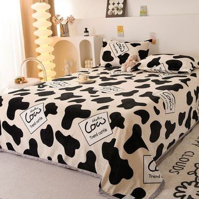 牛奶绒加厚毛毯防滑床单