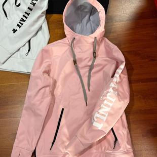 滑雪卫衣防男女水加绒滑雪服女单板滑雪衣男软壳滑雪帽衫卫衣套头