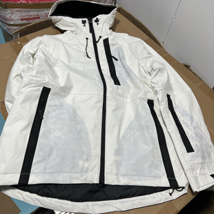 [瑕疵品]户外白色修身滑雪服滑雪上衣夹棉封胶防水透气瑕疵串色