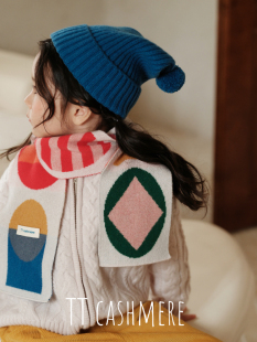 TTcashmere秋冬新款男女儿童宝宝山羊绒可爱保暖柔软帽子围巾