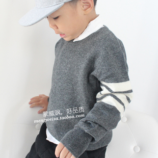 毛衣男童毛衣父子圆领套头男纯山羊绒 儿童单股羊绒衫 cashmere