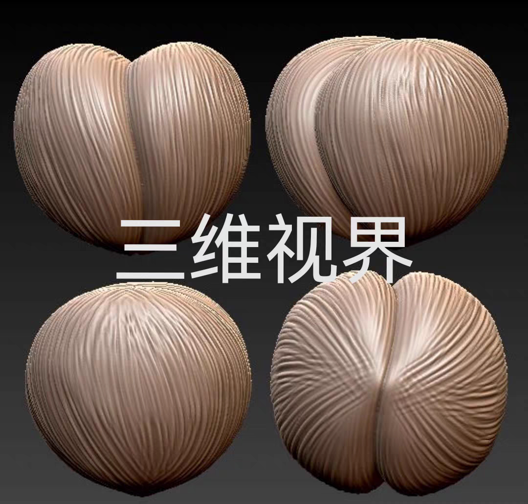 拉丝桃心爱心圆珠手串核雕图立体图stl圆雕图3d打印模型1440