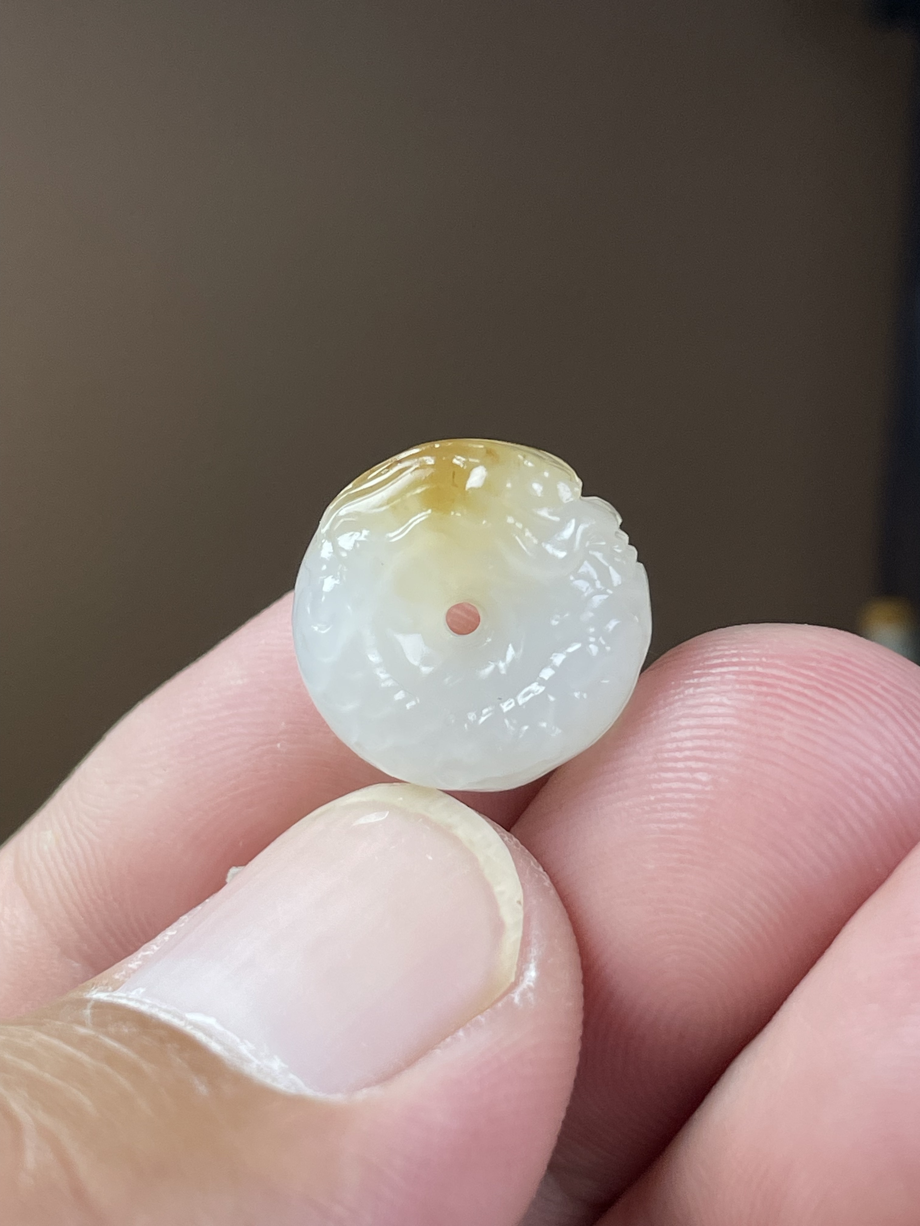 天然新疆和田玉龙平安扣且末红糖玉隔片散珠腰珠手链文玩配饰定制