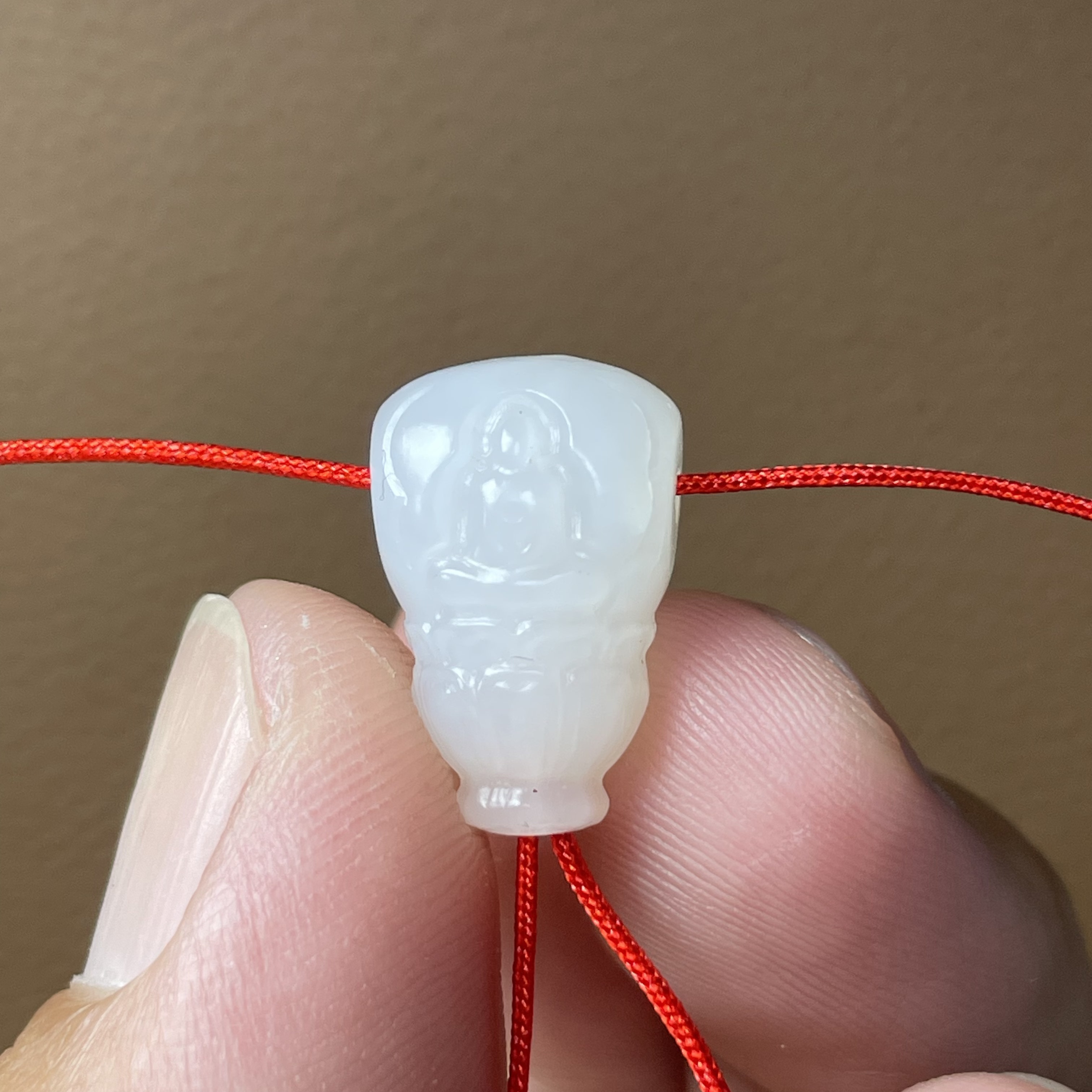 天然和田玉羊脂白玉三通佛头悟道无相佛一体配饰手串手链佛珠配件