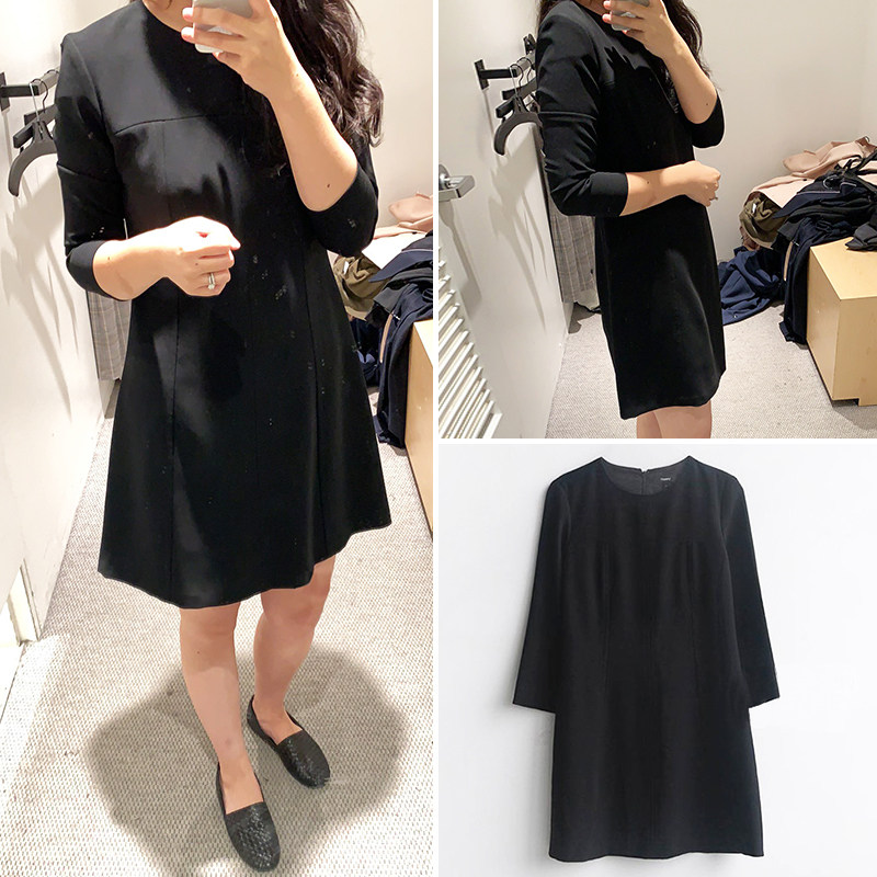 洛城记 美代  自留款！$265  Theory Front 黑色中袖连衣裙