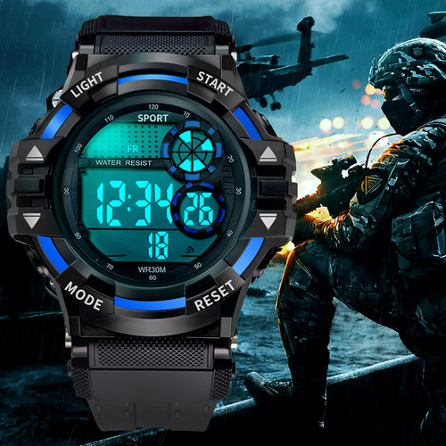 手表防水男潮流学生电子表闹钟