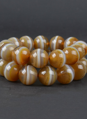 阜新天然玛瑙一线药师手链瓷白缠丝道料大珠手串男女款一对