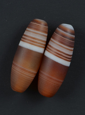 天然缠丝蚕丝桶珠一对一块料一线药师=珠宝文玩配饰吊坠挂件