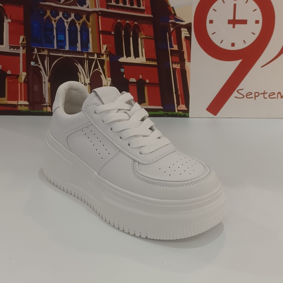 女生小白鞋厚底增高6厘米牛皮透气休闲百搭轻低潮牌m60女鞋专柜正