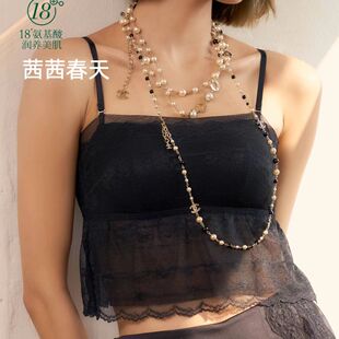 茜茜春天2026夏蕾丝免穿文胸美背打底吊带抹胸背心薄杯内衣65210