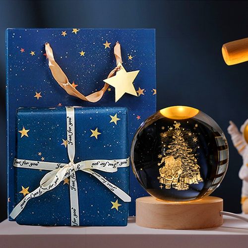 创意水晶球发光小摆件桌面装饰品