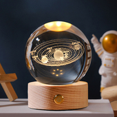 发光水晶球星空触摸充电小夜灯摆件生日礼物送女生高级感实用新年
