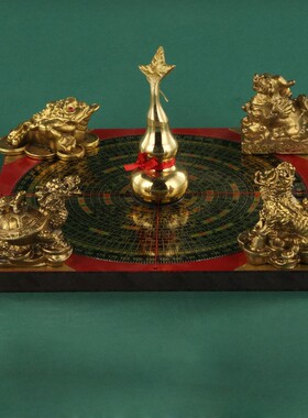 黄铜五行八卦罗盘风水五宝阵聚财