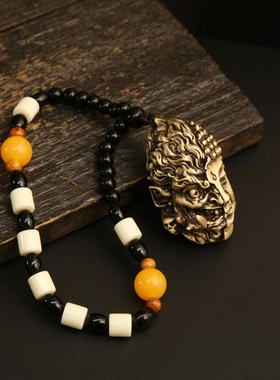 纯黄铜善恶一念成佛文玩摆件手串