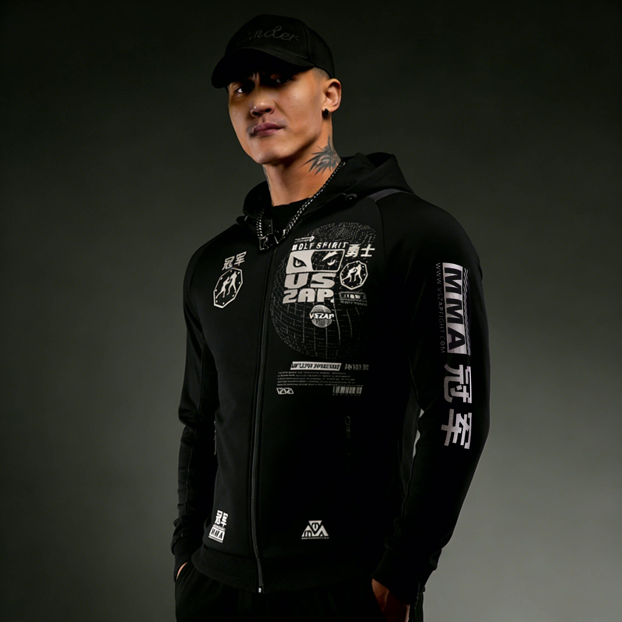 VSZAP勇士休闲UFC冠军运动速干外套泰拳击跑步日常健身房MMA卫衣