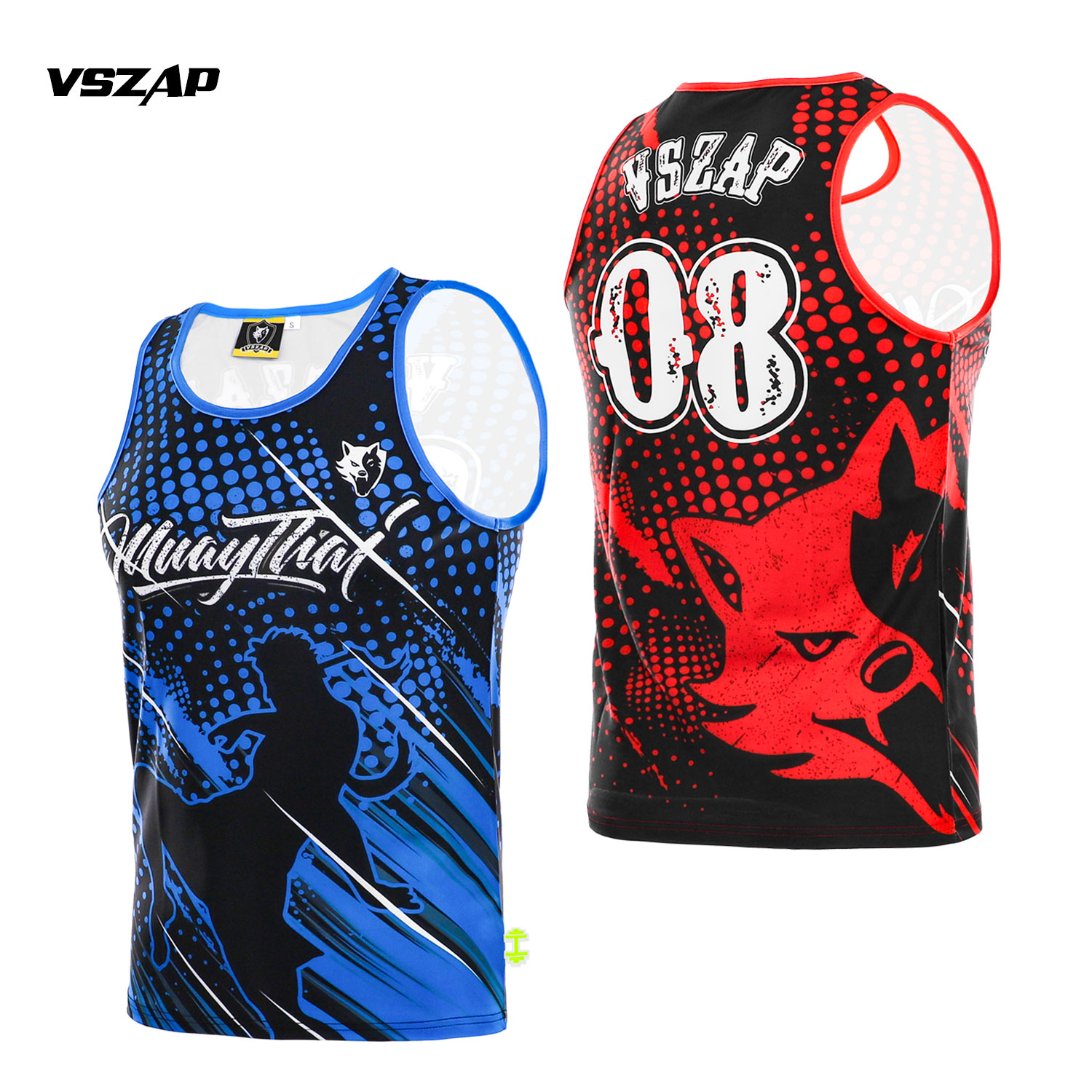 VSZAP泰拳运动员速干MMA跑步搏击格斗背心UFC训练拳击服健身无袖