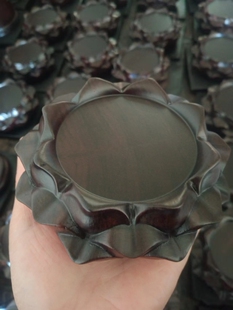 红木黑檀圆观音菩萨莲花宝座实木家用供奉佛像关公财神像摆件托架