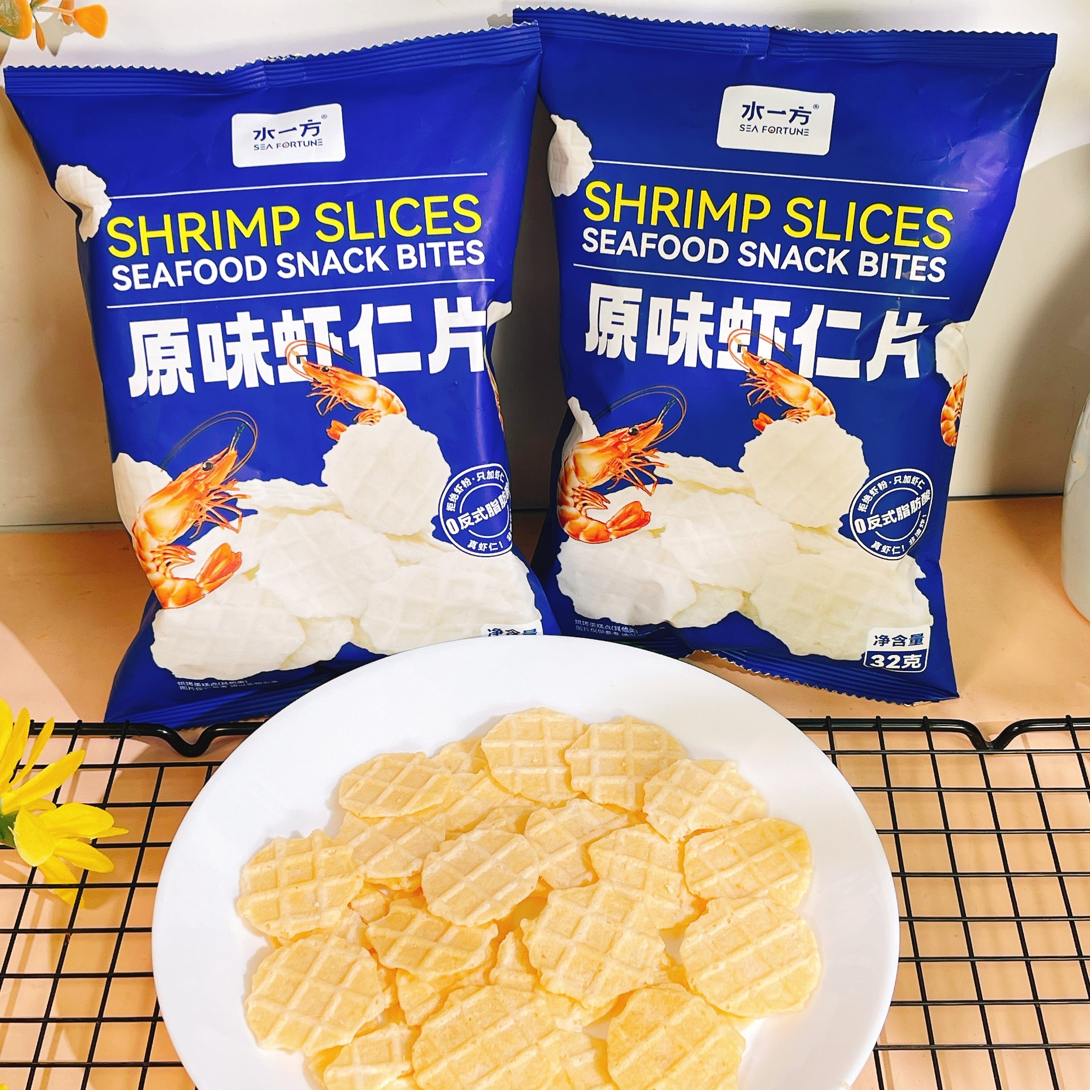 水一方虾仁片原味非油炸虾片非膨化虾片休闲解馋零食网红零食包邮