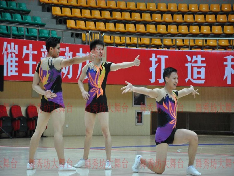 学生艺考体操比赛舞蹈服 竞技健身操服 男单连体体操服