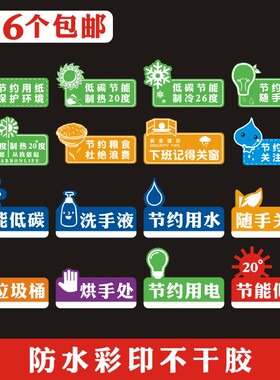卡通温馨提示随手关灯