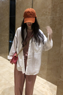 夏韩版 superxue 女新款 衬衫 宽松显瘦百搭防晒衬衣 白色长袖