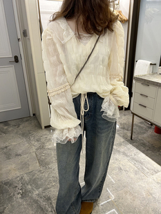 女上衣蕾丝衬衫 superxue春季 衬衫 韩版 新款