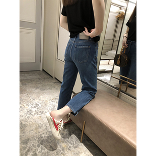 子80929 高腰显瘦显高宽松九分烟管裤 代嘉儿直筒牛仔裤 女夏新款