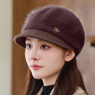 秋冬天帽子女士妈妈兔毛针织保暖棉帽老人奶奶加绒加厚护耳毛线帽