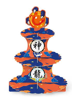 七龙珠生日派对3层蛋糕架装饰品
