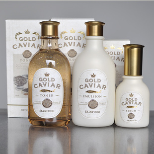 包邮思亲肤鱼子酱水乳液面霜眼霜精华套装补水保湿紧致skin food