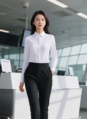 轻职风方领春季磨毛真丝混纺衬衫上衣职业装工装商务K701