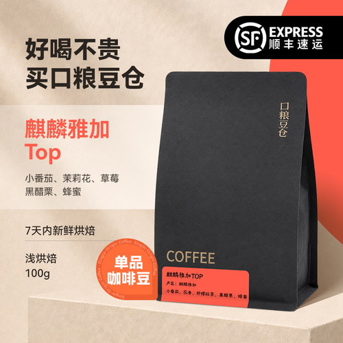 口粮豆仓丨2026肯尼亚麒麟雅加Top AA水洗处理浅烘手冲精品咖啡豆