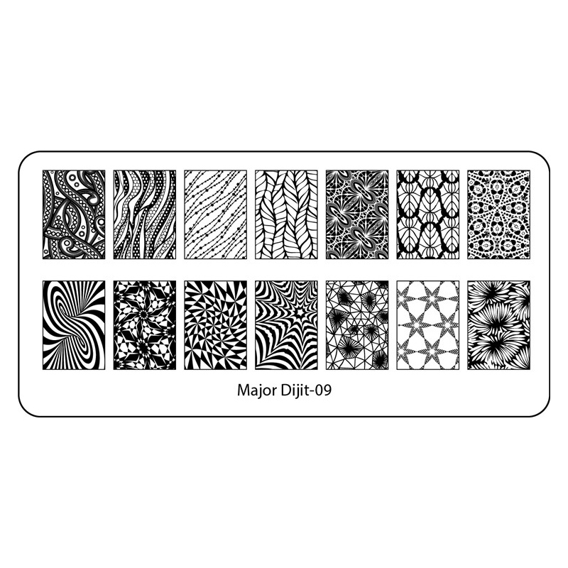 【油姐】MajorDijit-09 印花钢板 美甲DIY彩绘模板 转印工具 蕾丝