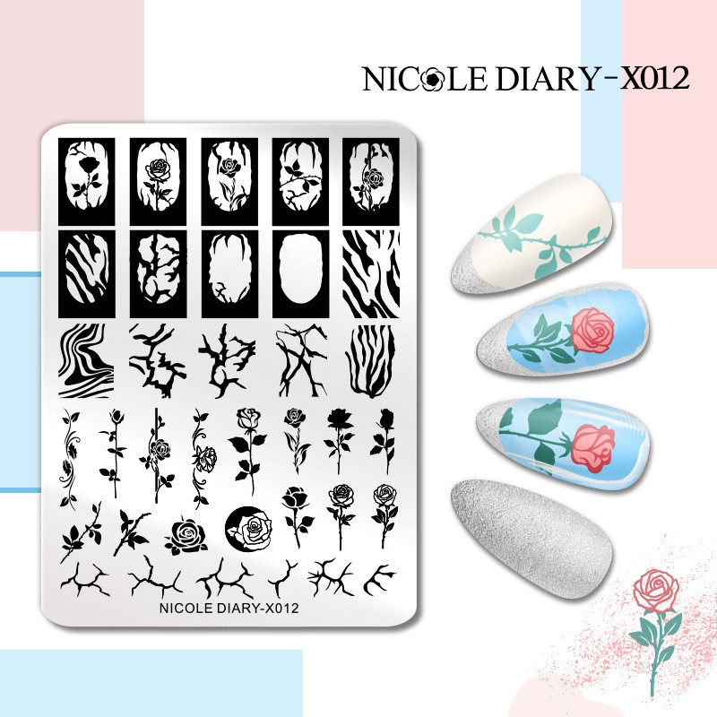 【油姐】NICOLE DIARY-X 11-20 印花板 美甲DIY彩绘模板 转印工具