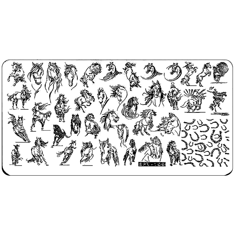 【油姐】SPV-106 印花钢板 美甲DIY彩绘模板 转印工具 骏马