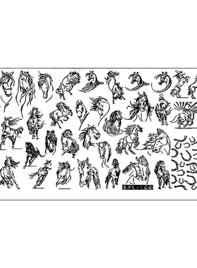 【油姐】SPV-106 印花钢板 美甲DIY彩绘模板 转印工具 骏马