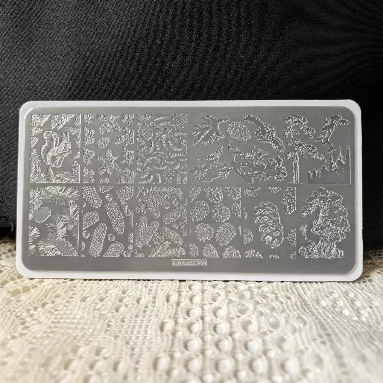 【油姐】SPV-209 印花钢板 美甲DIY彩绘模板 转印工具 松树针果鼠