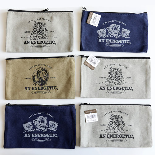 出口日本纯棉帆布笔袋铅笔袋