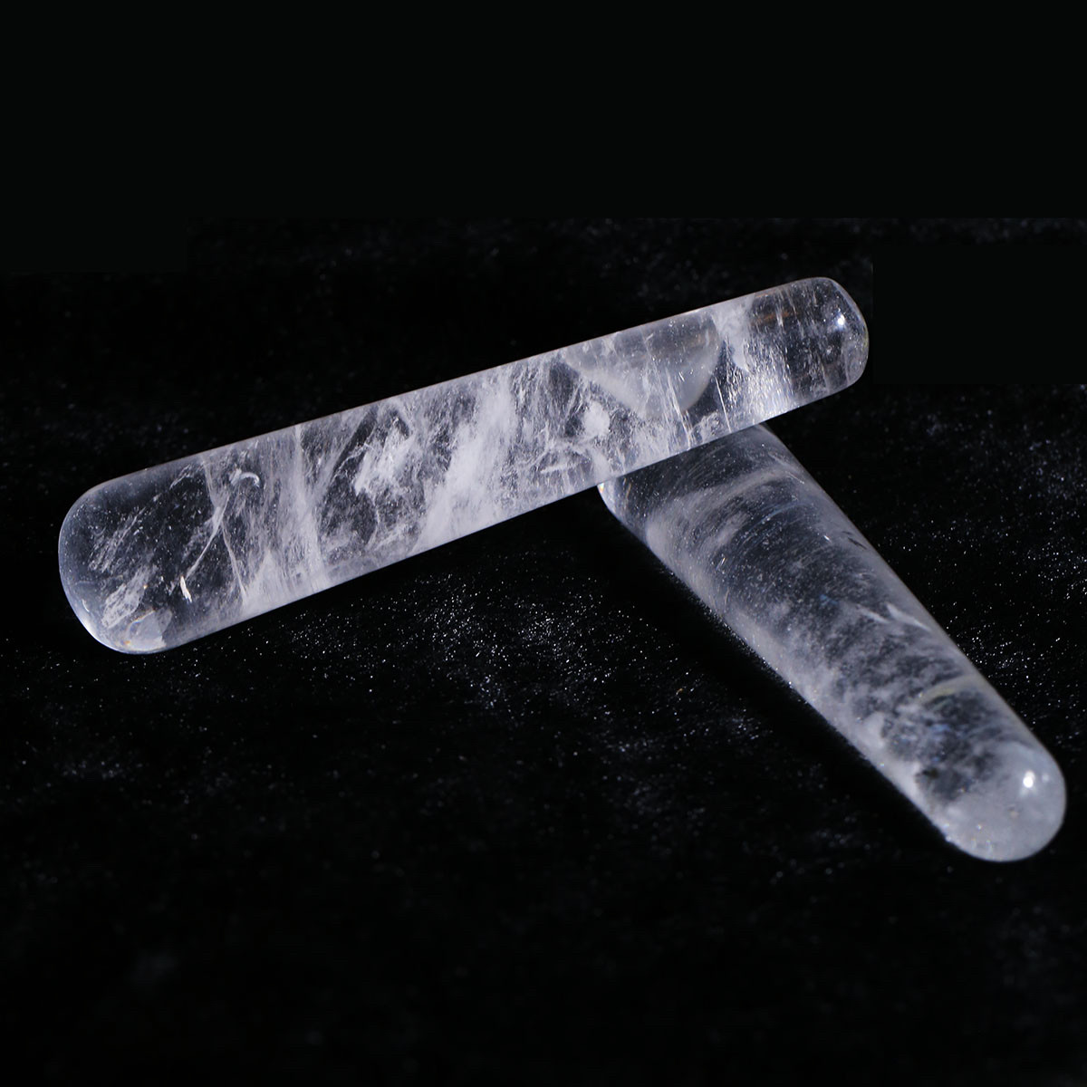 红锦添粉水晶白水晶按摩棒能量拨筋棒中医按摩理疗能量水晶