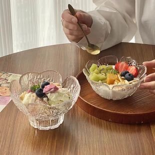 玻璃salad bowls glass bowl set dessert fruit storage bottles