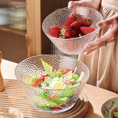 Glass Fruit Bowl Creative Large Salad Bowl Snacks沙拉甜点碗
