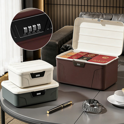 Password storage box with lock valuables privacy file case