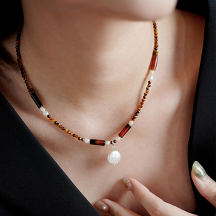 珞有时「美拉德之眼」复古小众2024新款女个性天然锁骨链