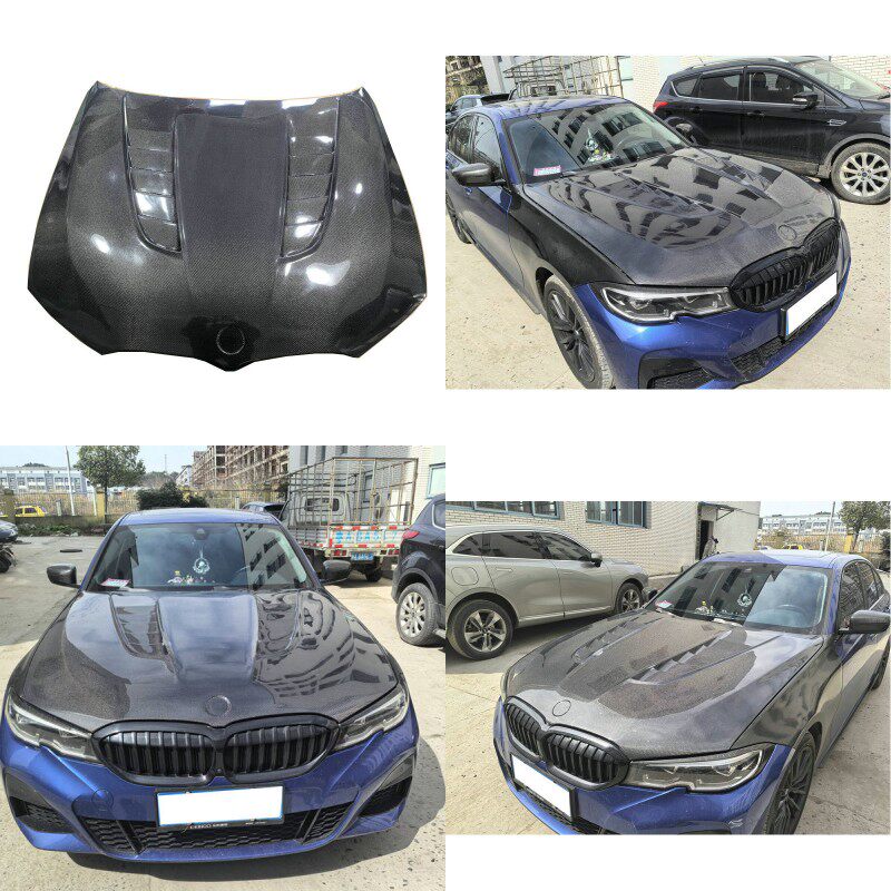 适用于宝马3系G20/ G28 改装专用碳纤维开孔款机盖320i引擎盖包围