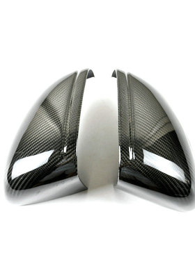 适用奔驰R172 R197 R23 SLK200 SLC SL碳纤后视镜罩反光倒车镜贴