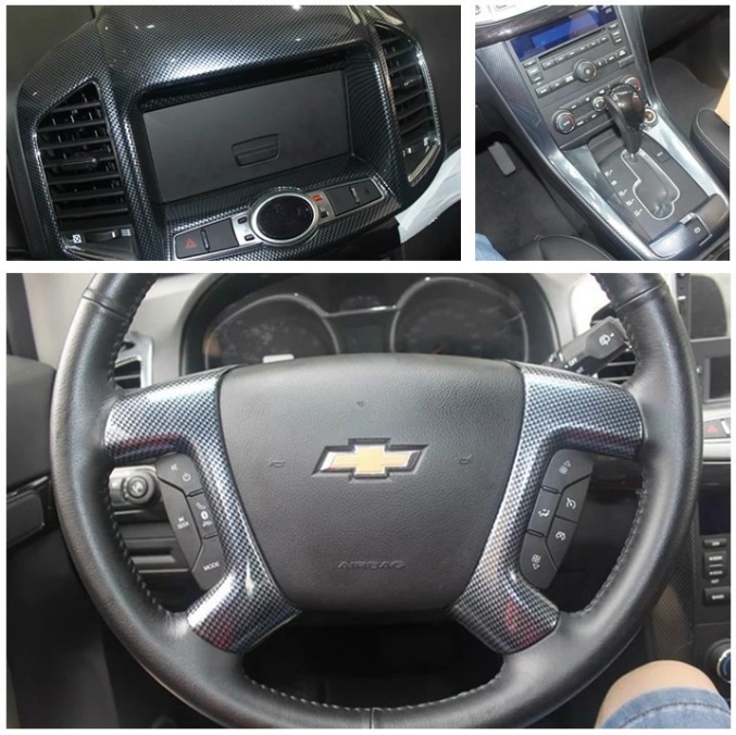适用于12-17款雪佛兰科帕奇碳纤维桃木内饰贴 改装中控面板贴