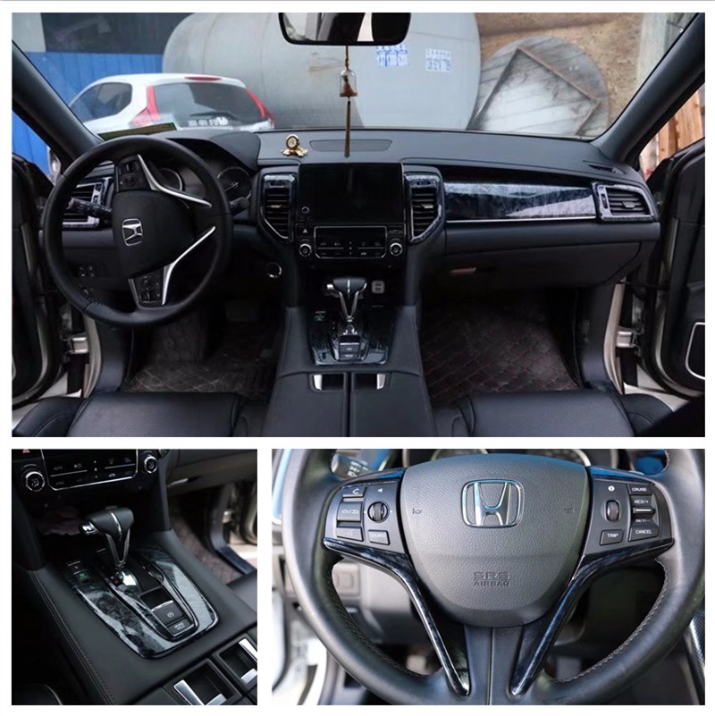 适用于17-20款冠道碳纤维内饰贴 urv改装桃木内饰贴 中控排挡面板