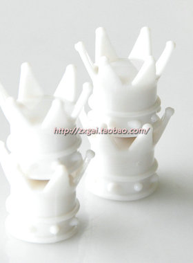 个性白色皇冠改装轮胎气门嘴帽 汽车外饰装潢 通用气门帽 气嘴盖