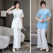 新款常规按摩美容师工作服套装