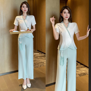 采耳按摩技师工作服 女沐足浴酒店桑拿中式 2025新款 美容养生馆套装